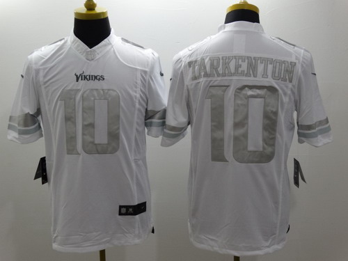 Nike Minnesota Vikings #10 Fran Tarkenton Platinum White Limited Jersey