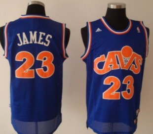 Cleveland Cavaliers #23 LeBron James Cav Blue Swingman Throwback Jersey