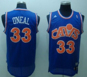 Cleveland Cavaliers #33 Shaquille O'neal Cav Blue Swingman Throwback Jersey