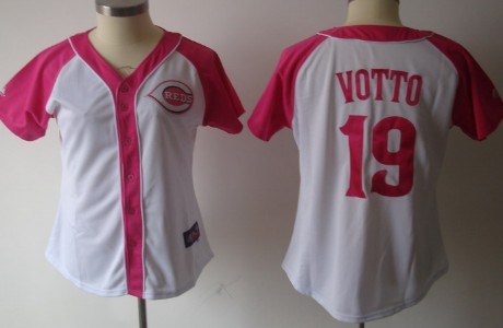 Cincinnati Reds #19 Joey Votto 2012 Fashion Womens Athletic Jersey 