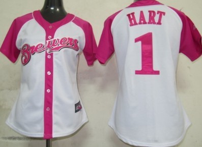 Milwaukee Brewers #1 Corey Hart 2012 Fashion Womens Athletic Jersey 