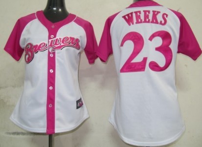 Milwaukee Brewers #23 Rickie Weeks 2012 Fashion Womens Athletic Jersey 