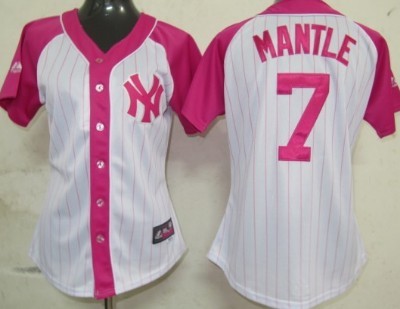 New York Yankees #7 Mickey Mantle 2012 Fashion Womens Athletic Jersey 
