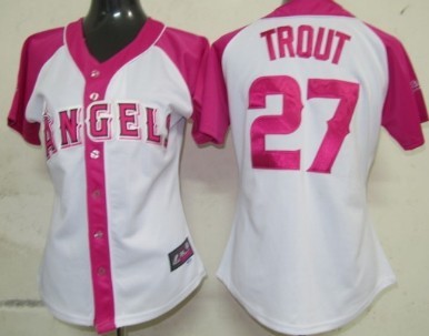 LA Angels of Anaheim #27 Mike Trout 2012 Fashion Womens Athletic Jersey 