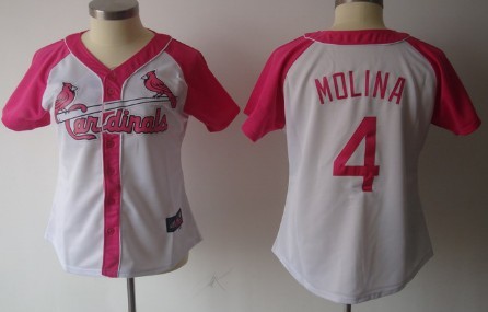 St. Louis Cardinals #4 Yadier Molina 2012 Fashion Womens Athletic Jersey 