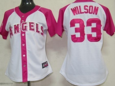 LA Angels of Anaheim #33 C. J. Wilson 2012 Fashion Womens Athletic Jersey 