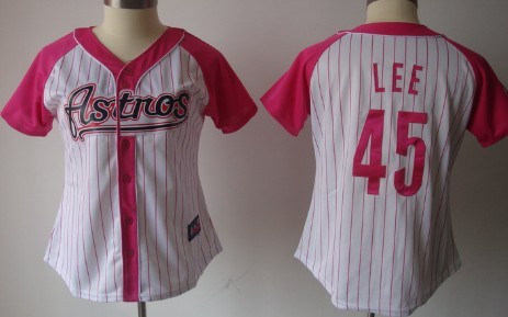 Houston Astros #45 Carlos Lee 2012 Fashion Womens Athletic Jersey 