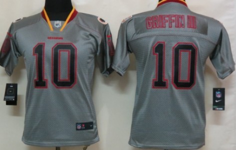 Nike Washington Redskins #10 Robert Griffin III Lights Out Gray Kids Jersey