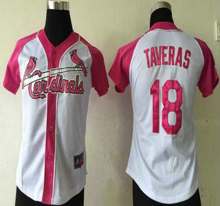 Women's St. Louis Cardinals #18 Oscar Taveras White Fashion Womens Athletic Jersey