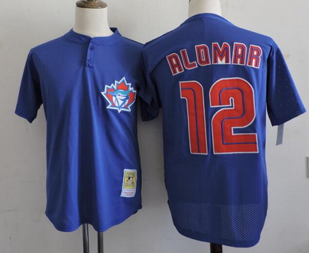 Men's Toronto Blue Jays #12 Roberto Alomar Throwback 1997 Royal Blue Cooperstown Mesh Batting Practice Jersey