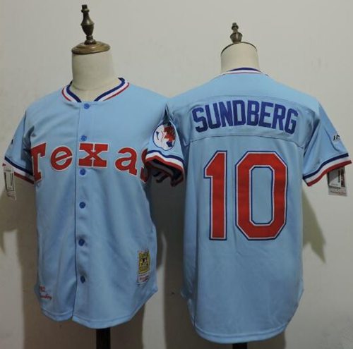 Rangers #10 Jim Sundberg Light Blue Throwback Stitched MLB Jersey