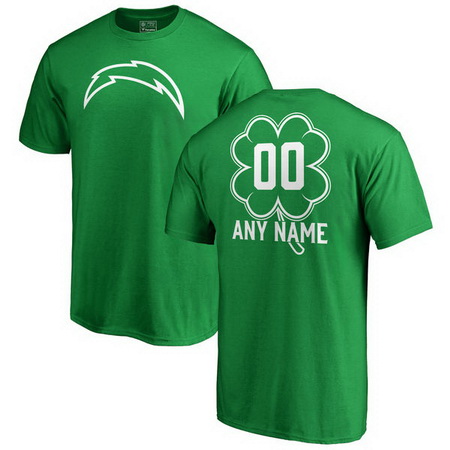 Los Angeles Chargers Pro Line Dubliner Custom Name & Number T-Shirt - Kelly Green