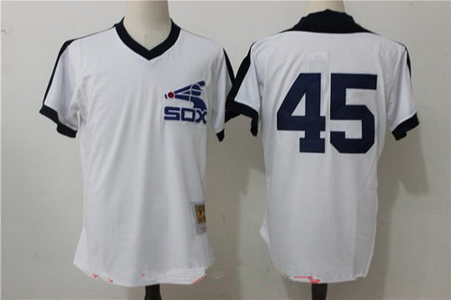Men's Chicago White Sox #45 Michael Jordan White Throwback Mesh Batting Practice Stitched MLB Jersey