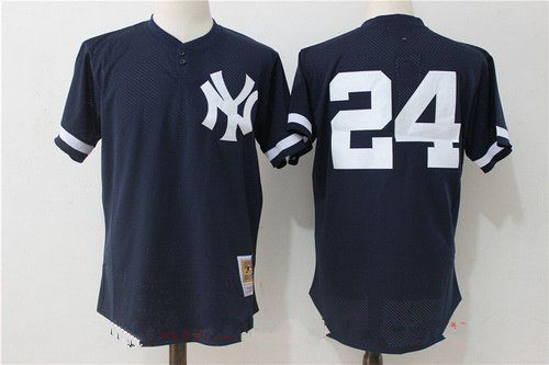 Men's New York Yankees #24 Gary Sanchez Navy Blue Throwback Mesh Batting Practice Stitched MLB Jersey
