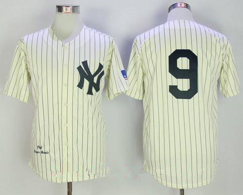 Men's New York Yankees #9 Roger Maris Cream Pinstripe 1961 Throwback Cooperstown Collection Stitched MLB Jersey