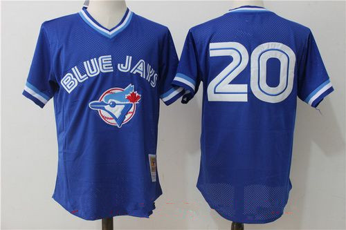 Men's Toronto Blue Jays #20 Josh Donaldson Royal Blue Throwback Mesh Batting Practice Stitched MLB Jersey