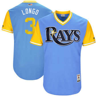 Men's Tampa Bay Rays Evan Longoria Longo Majestic yellow and blue 2017 Players Weekend Authentic Jersey