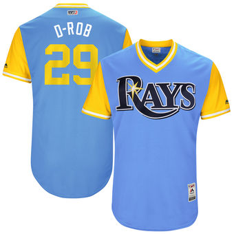 Men's Tampa Bay Rays Daniel Robertson D-Rob Majestic yellow and blue 2017 Players Weekend Authentic Jersey