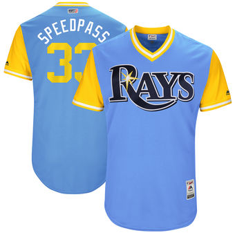 Men's Tampa Bay Rays Steve Cishek Speedpass Majestic yellow and blue 2017 Players Weekend Authentic Jersey