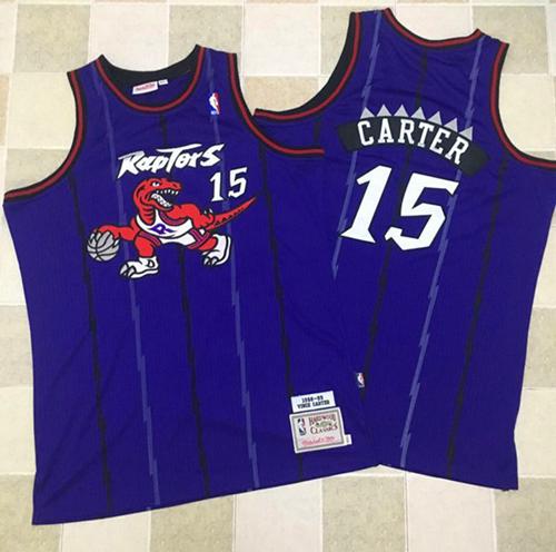 Toronto Raptors #15 Vince Carter Purple Throwback Stitched NBA Jersey