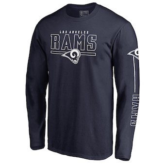 Men's Los Angeles Rams NFL Pro Line Navy Front Line Long Sleeve T-Shirt