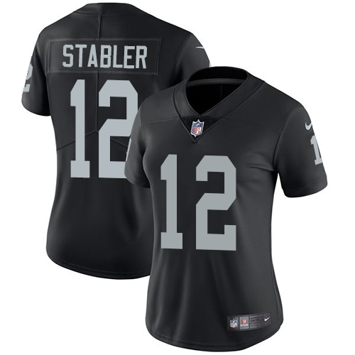 Nike Raiders #12 Ken Stabler Black Team Color Women's Stitched NFL Vapor Untouchable Limited Jersey