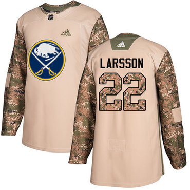 Adidas Sabres #22 Johan Larsson Camo Authentic 2017 Veterans Day Stitched NHL Jersey