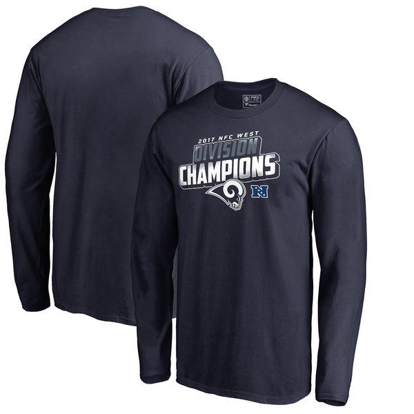 Los Angeles Rams NFL Pro Line 2017 NFC West Division Champions Long Sleeve T Shirt Navy