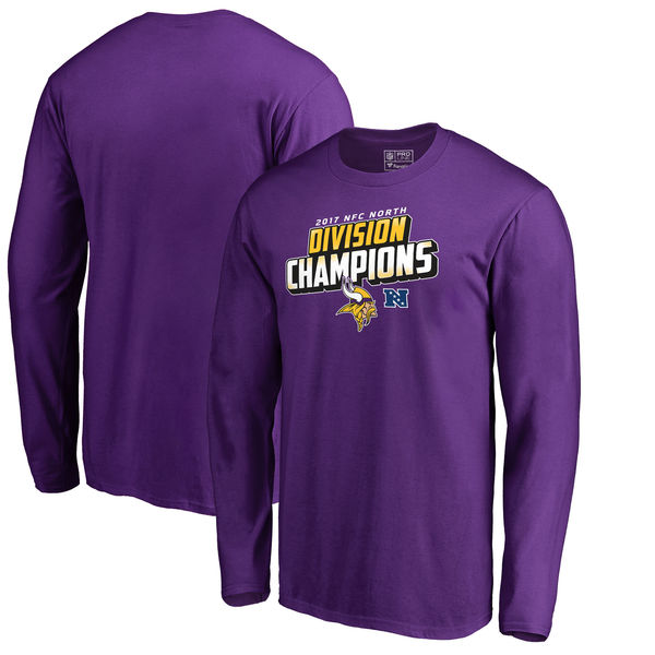 Minnesota Vikings NFL Pro Line 2017 NFC North Division Champions Long Sleeve T Shirt Purple