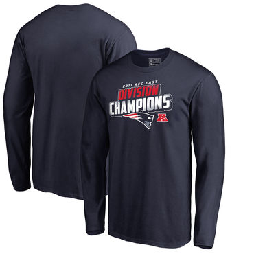 Men's New England Patriots NFL Pro Line Navy 2017 AFC East Division Champions Long Sleeve T Shirt