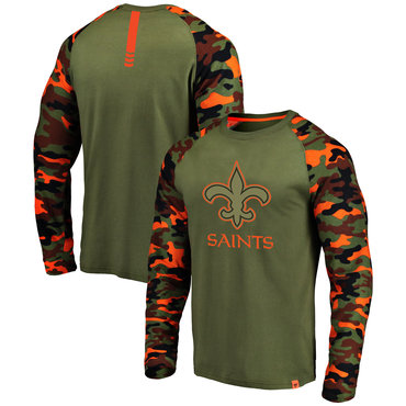 New Orleans Saints Heathered Gray Camo NFL Pro Line   Long Sleeve T-Shirt