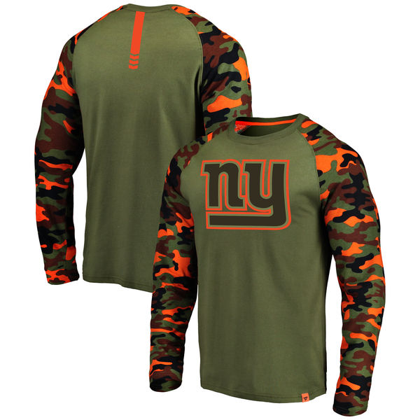 New York Giants Heathered Gray Camo NFL Pro Line Long Sleeve T-Shirt