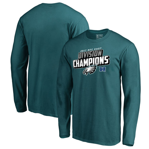 Philadelphia Eagles NFL Pro Line 2017 NFC East Division Champions Long Sleeve T Shirt Midnight Green