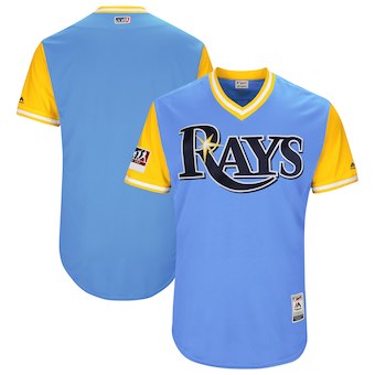 Men's Tampa Bay Rays Blank Majestic yellow blue 2018 Players' Weekend Authentic Team Jersey