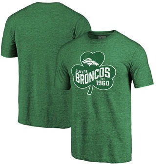 Denver Broncos Pro Line St. Patrick's Day Paddy's Pride Tri-Blend T-Shirt - Kelly Green