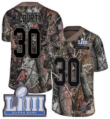 #30 Limited Jason McCourty Camo Nike NFL Men's Jersey New England Patriots Rush Realtree Super Bowl LIII Bound