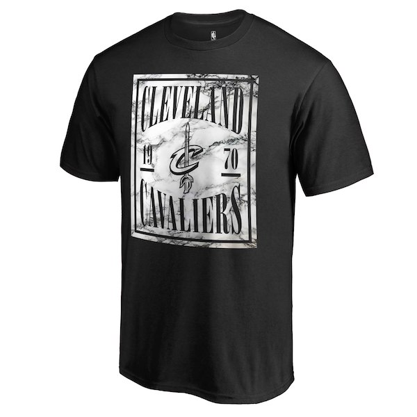 Men's Cleveland Cavaliers Black Court Vision Marble T-Shirt