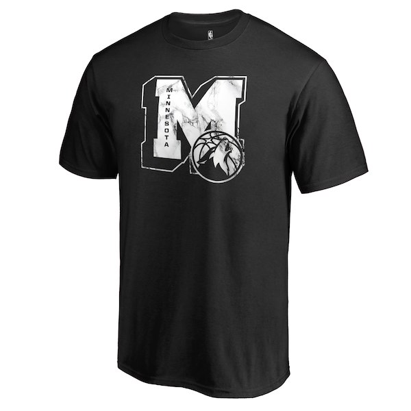 Men's Minnesota Timberwolves Black Letterman T-Shirt