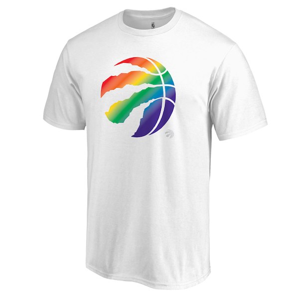 Men's Toronto Raptors White Team Pride V-Neck T-Shirt