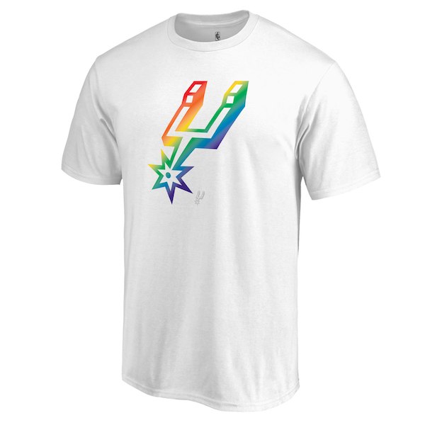 Men's San Antonio Spurs White Team Pride V-Neck T-Shirt