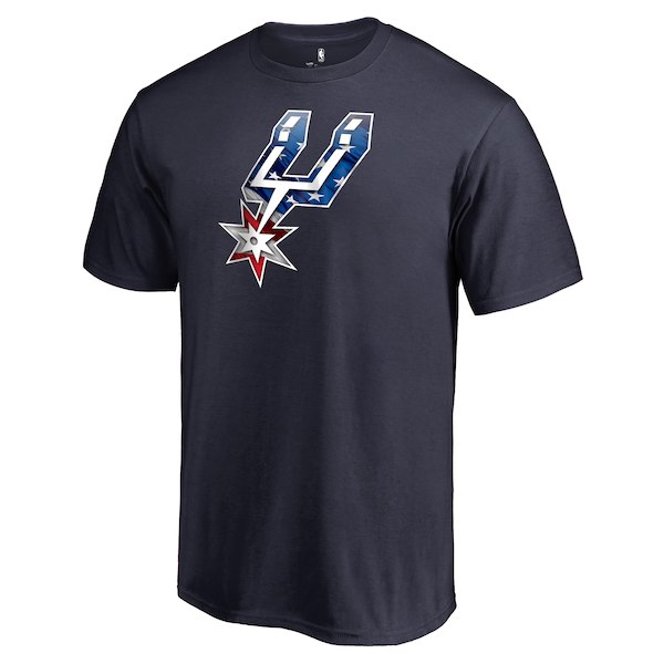 Men's San Antonio Spurs Navy Personalized Name and Number Banner Wave T-Shirt