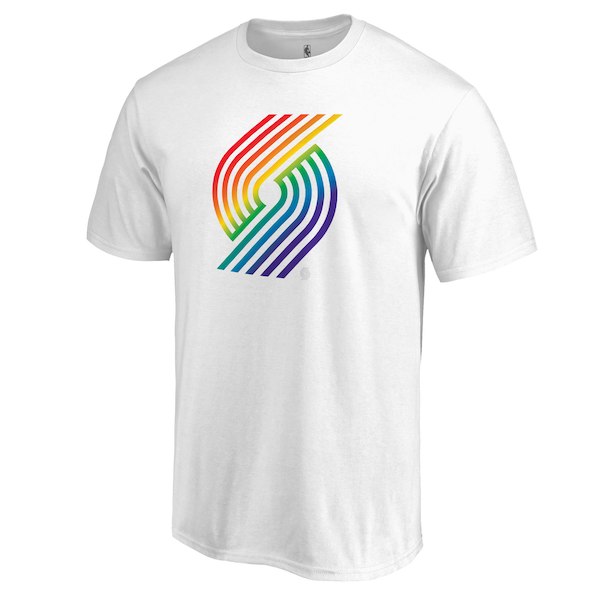 Men's Portland Trail Blazers White Team Pride V-Neck T-Shirt