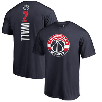 Men's Washington Wizards 2 John Wall Navy Backer Name & Number T-Shirt