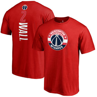 Men's Washington Wizards 2 John Wall Red Backer 3 Name & Number T-Shirt