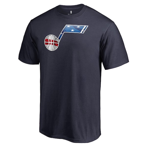 Men's Utah Jazz Navy Personalized Name and Number Banner Wave T-Shirt