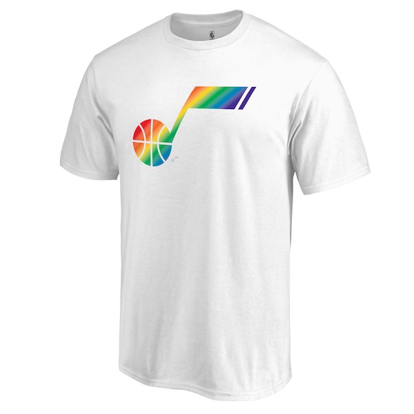 Men's Utah Jazz White Team Pride V-Neck T-Shirt
