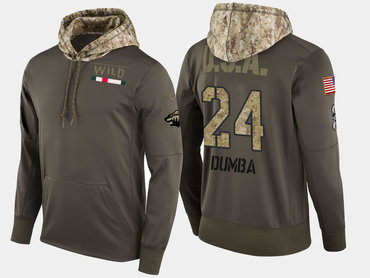 Nike Minnesota Wild 24 Matt Dumba Olive Salute To Service Pullover Hoodie