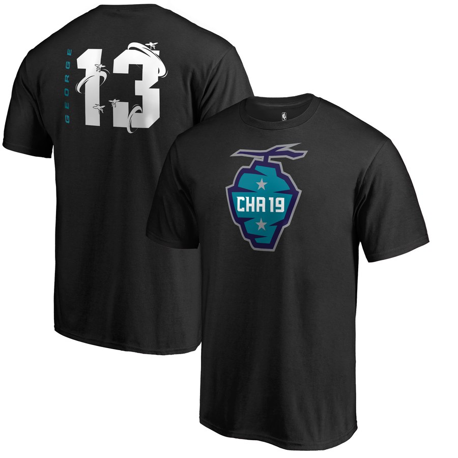 Oklahoma City Thunder 13 Paul George 2019 NBA All-Star Game The Buzz Side Sweep Name & Number T-Shirt Black