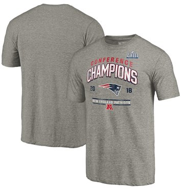 New England Patriots NFL Pro Line 2018 AFC Champions Halfback Sweep Tri Blend T-Shirt Heather Gray
