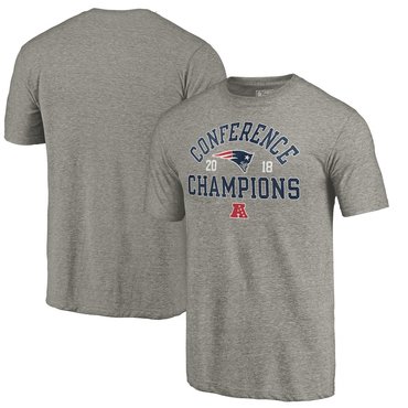 New England Patriots NFL Pro Line 2018 AFC Champions Scrimmage Tri Blend T-Shirt Gray